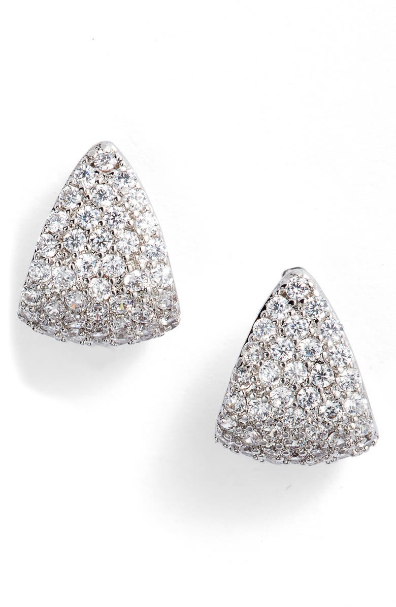 Nordstrom Pavé Cubic Zirconia Huggie Hoop Earrings, Main, color, 