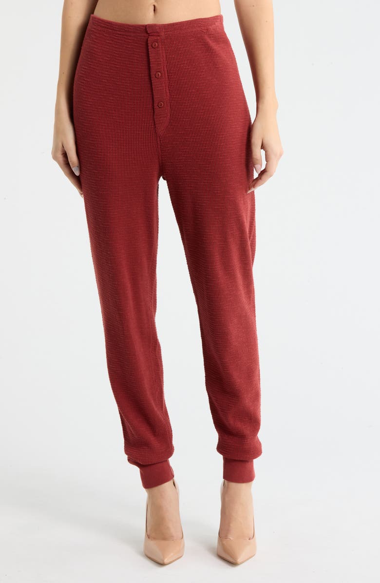 Re/Done Cotton Thermal Joggers, Main, color, Brick