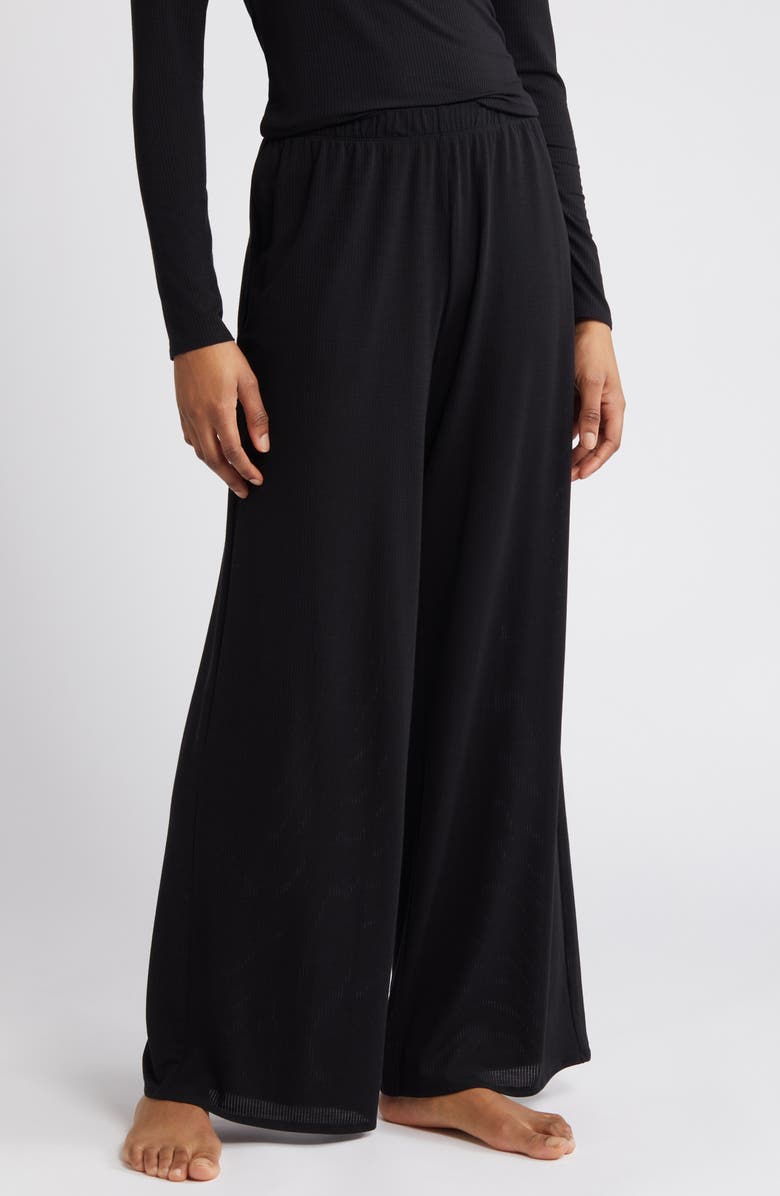 Open Edit Dreamy Rib Wide Leg Pajama Pants, Main, color,