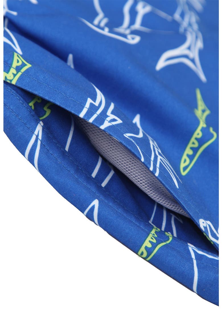 Kid's Swim Trunks with Mesh Lining and UPF 50+, Alternate, color, Shark printed