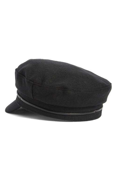 Vince Camuto Solid Felt Skipper Cap In Black