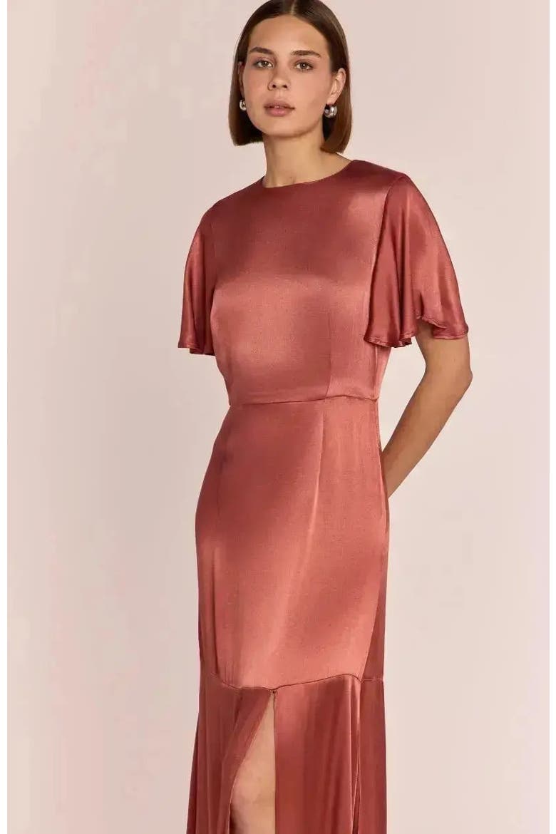 Sienna Capped Sleeve Dress, Alternate, color, Terracotta