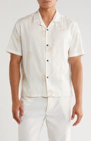 T.R. PREMIUM Boxy Fit Sun Embroidered Camp Shirt