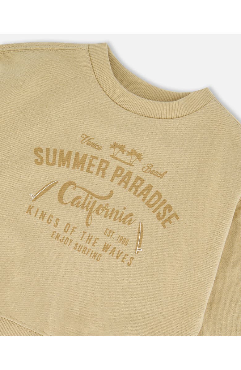 Deux par Deux Little Boy's Pullover Graphic Sweatshirt Beige, Alternate, color,