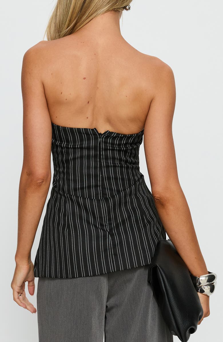 Princess Polly Maralyn Strapless Top, Alternate, color, Black Pinstripe