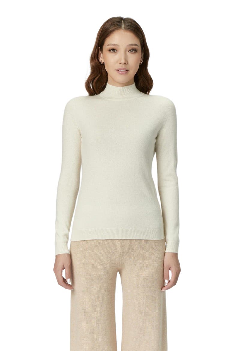 Cashmere Mock Neck Sweater, Alternate, color, off white