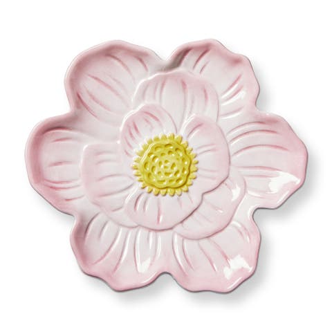 Bloom Appetizer Plate Pink Earthenware Spring