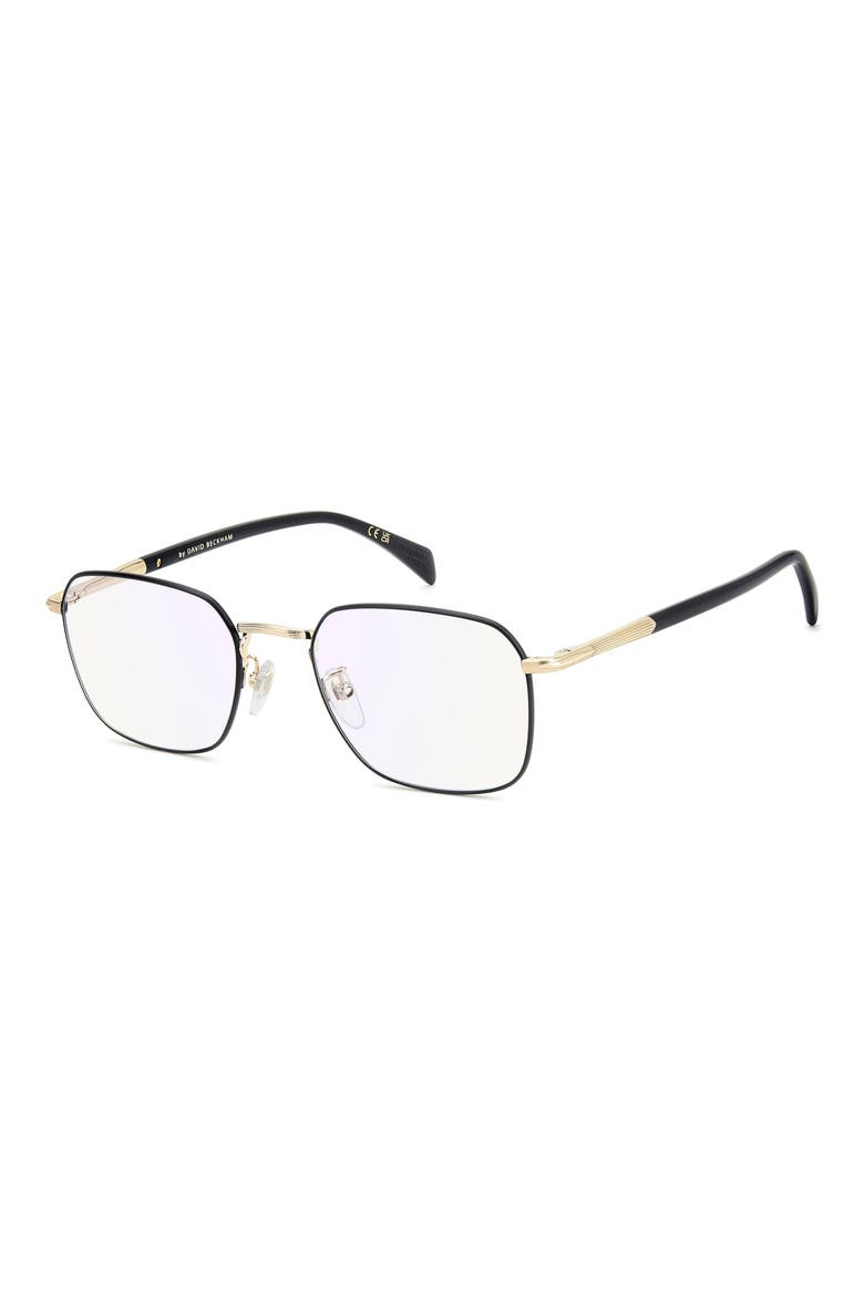 52mm Square Optical Glasses, Alternate, color, GOLD BLACK/ BLUE