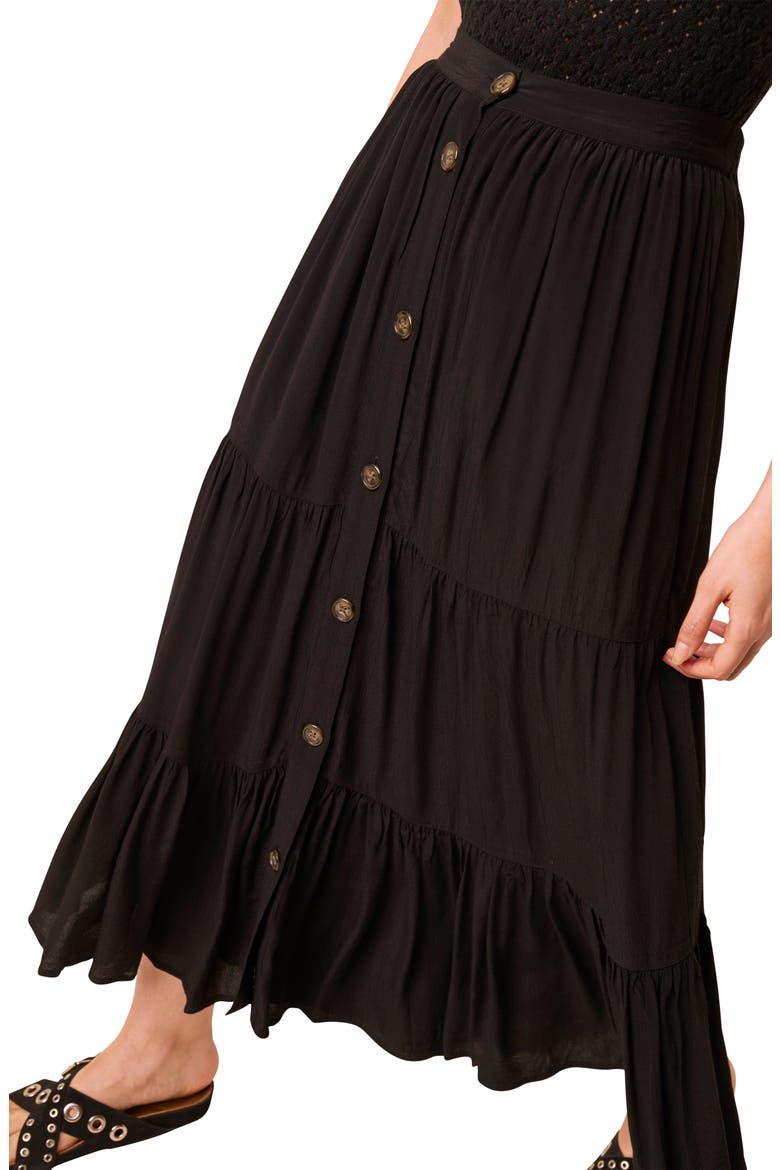 Easha Drape Maxi Skirt, Alternate, color, BLACK