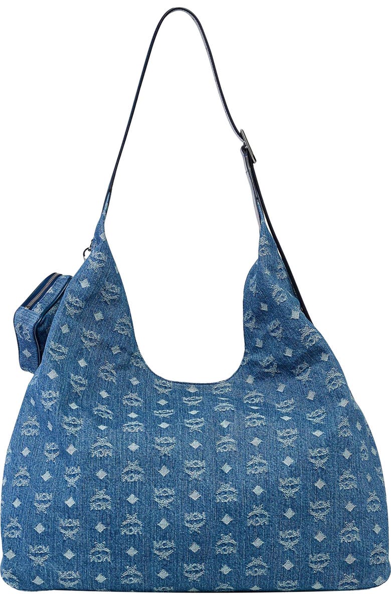 MCM Aren Multi-Shopper in Monogram Denim Jacquard, Alternate, color, Blue
