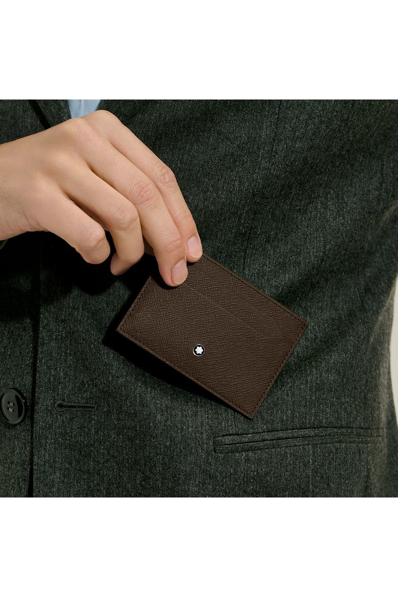 Sartorial Leather Card Holder 5cc, Alternate, color, EBONY