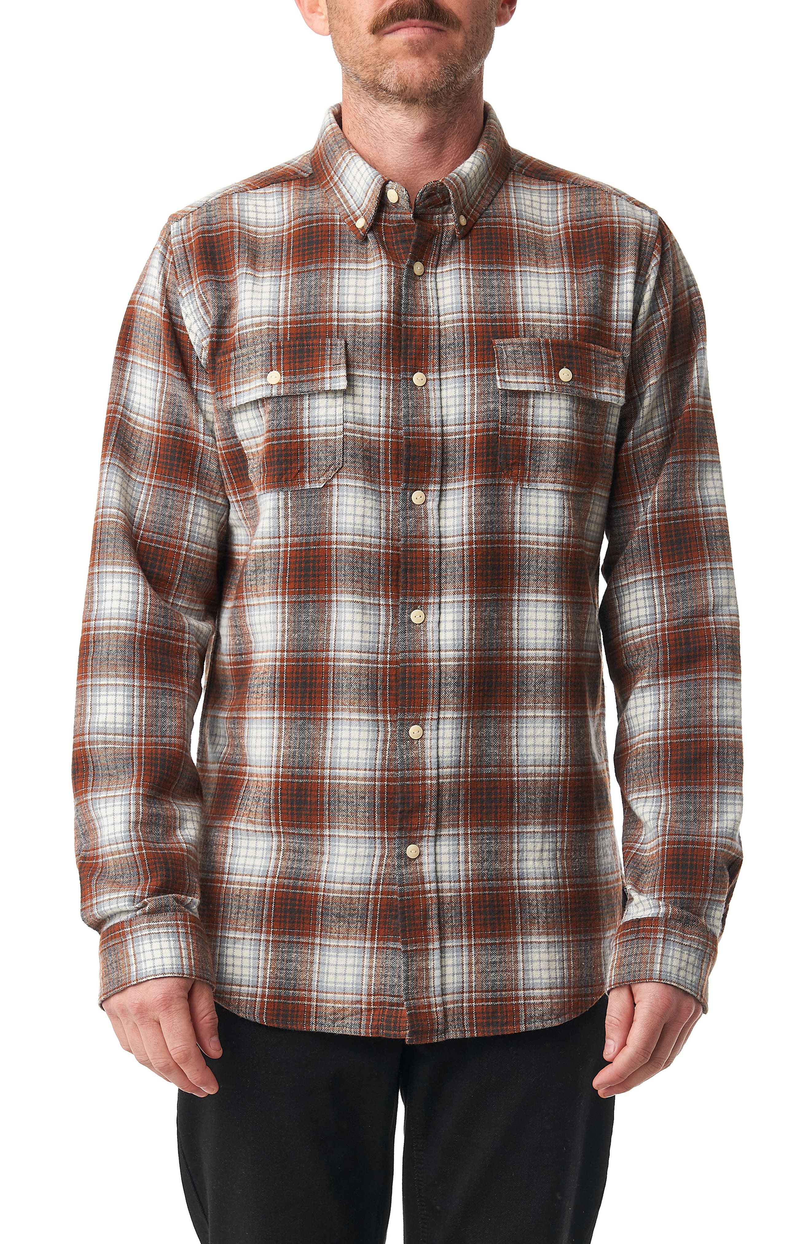 Ezekiel Aldean Plaid Brushed Cotton Button-Up Shirt
