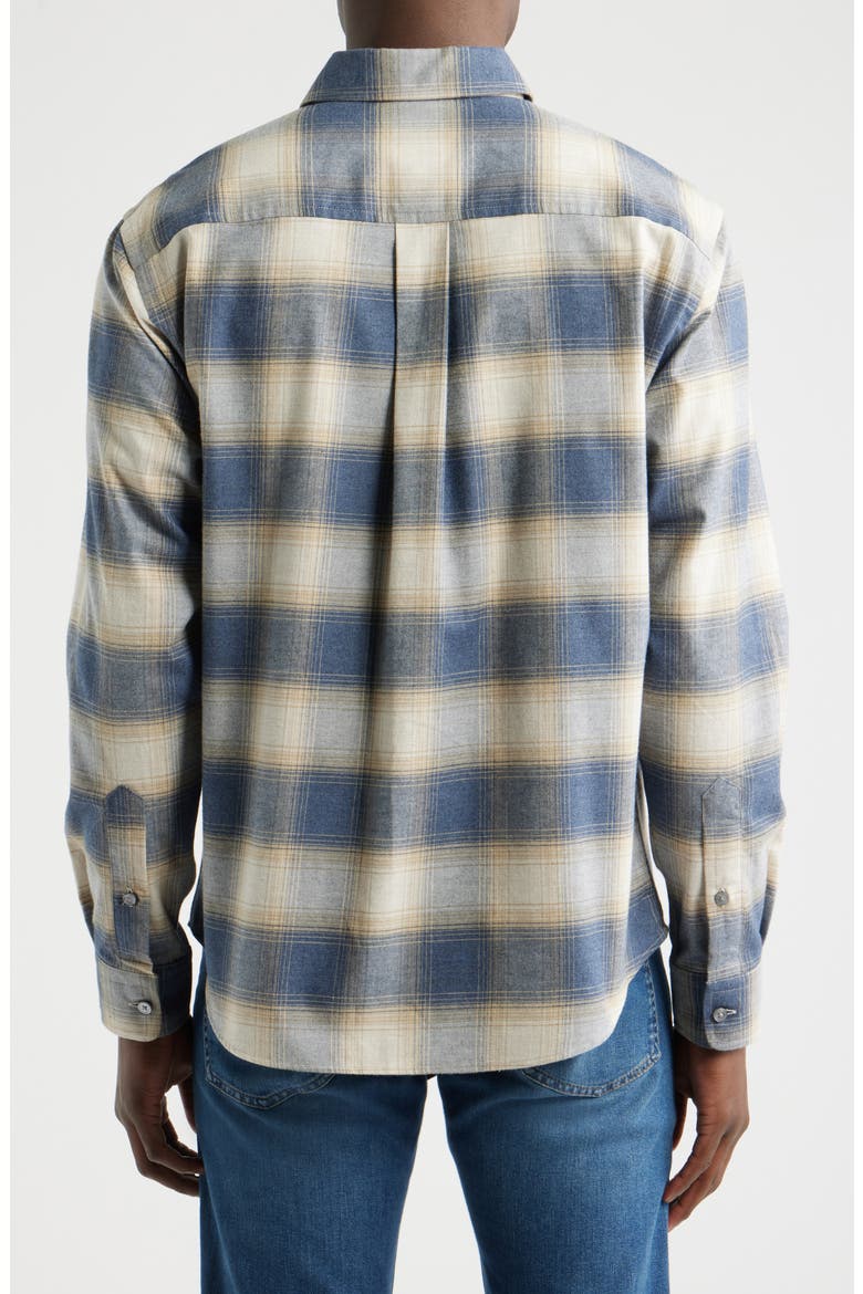 Owen Relaxed Fit Plaid Cotton Flannel Button-Up Shirt, Alternate, color, OPEN BLUE