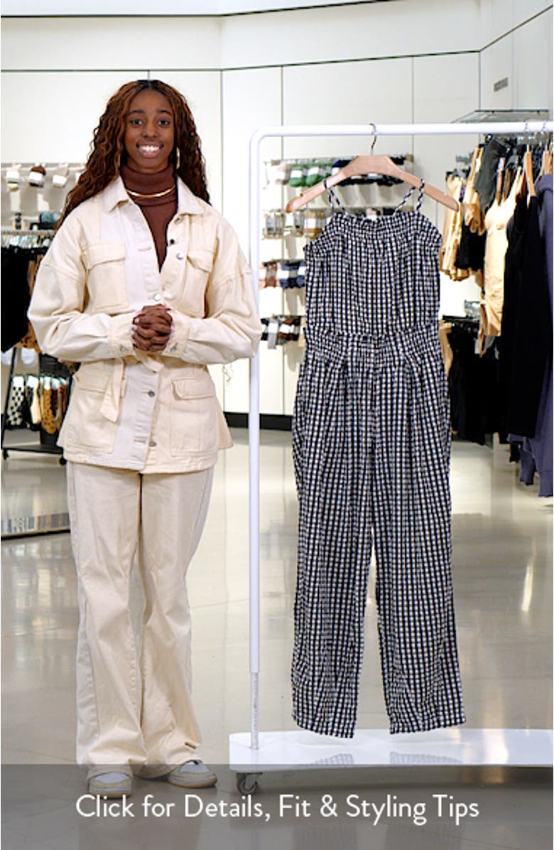 Retro Heatwave Cotton Gingham Jumpsuit, sales video thumbnail