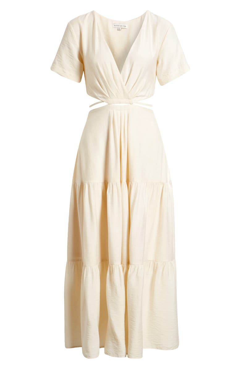 MOON RIVER Cutout Stretch Cotton Maxi Dress, Alternate, color, 