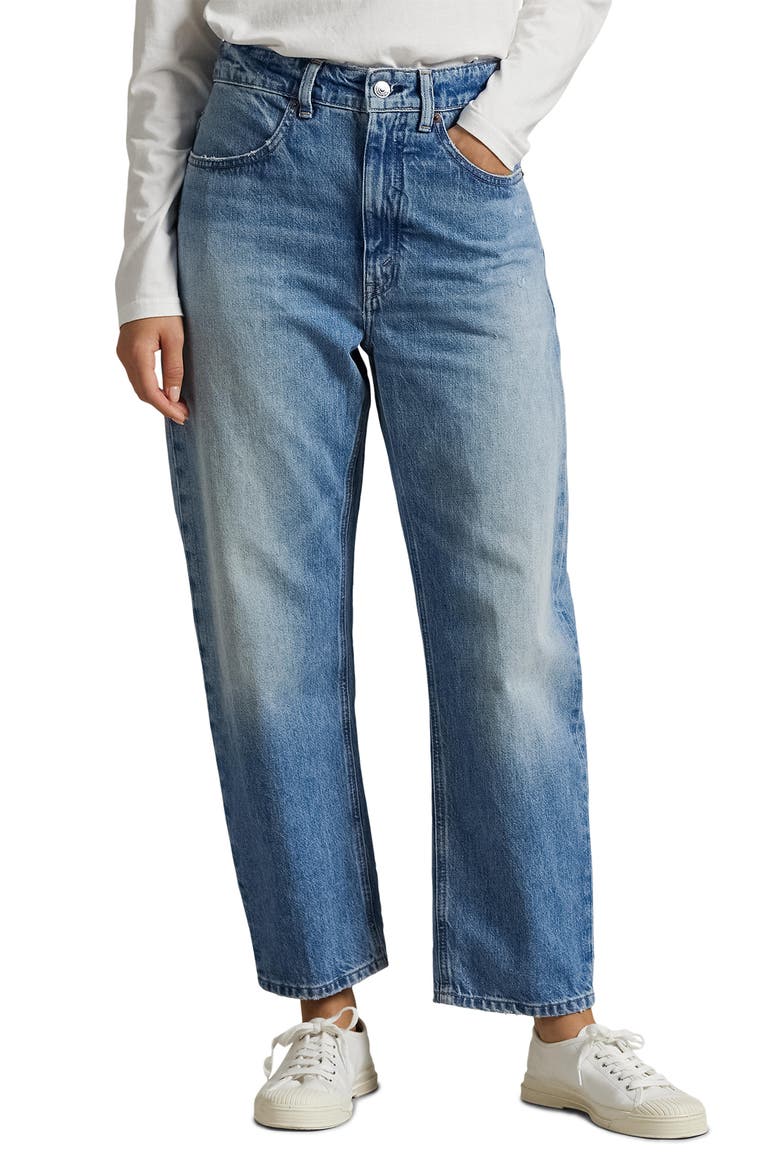 Relaxed High Waist Tapered Ankle Jeans, Main, color, KEENE WASH