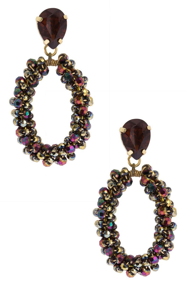 SAACHI Shine Bright Beaded Oval Drop Earrings, Main, color,
