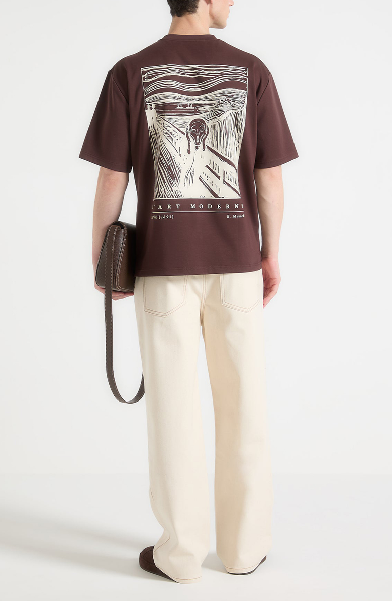 Manière De Voir The Scream Cotton T-Shirt, Alternate, color, Brown