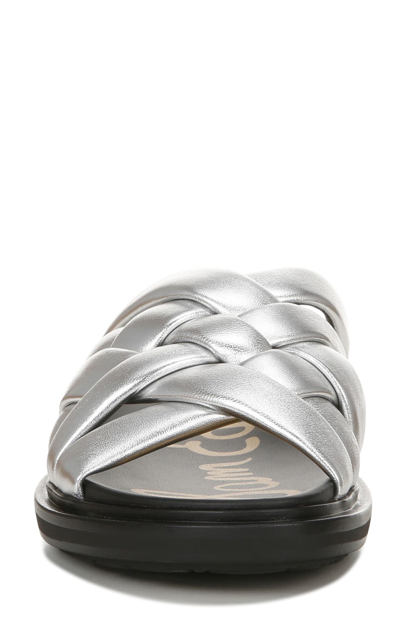 Vaugn Slide Sandal, Alternate, color, SOFT SILVER LEATHER