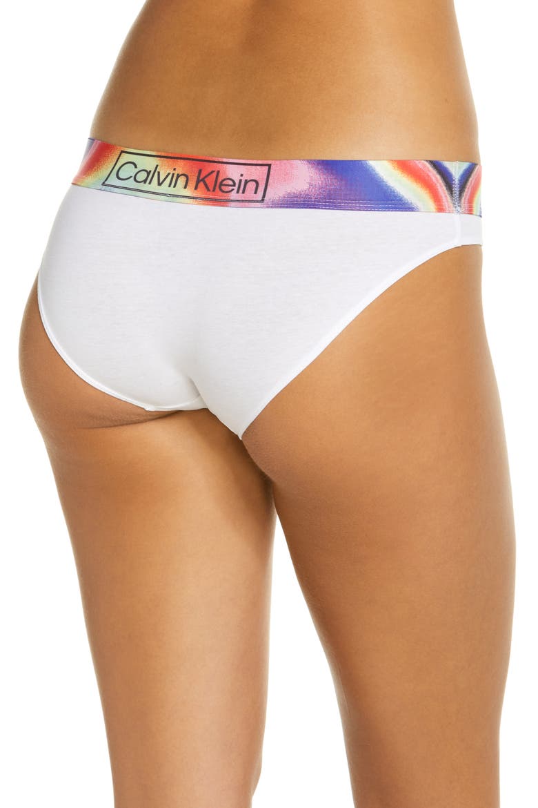 Tye Dye Logo Bikini Bottoms, Alternate, color, WHITE