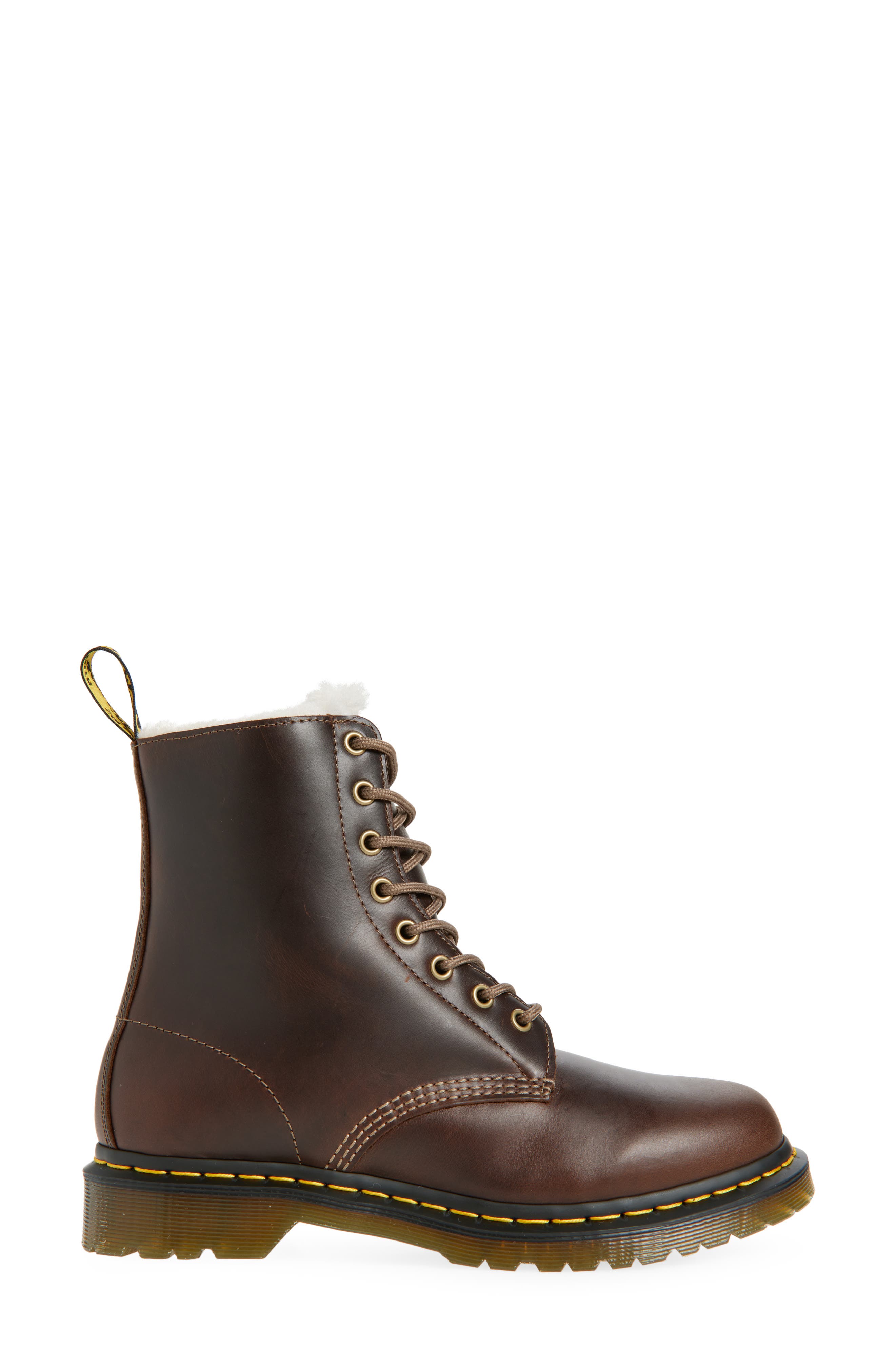 Dr. Martens 1460 Pascal Faux Fur Lined Combat Boot, Alternate, color, 