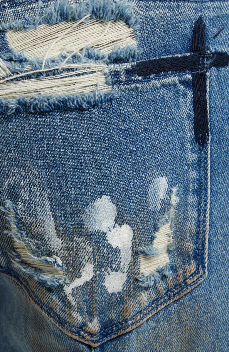 RtA Clayton Ripped Stretch Denim Skinny Jeans, Alternate, color, Glitch Blue