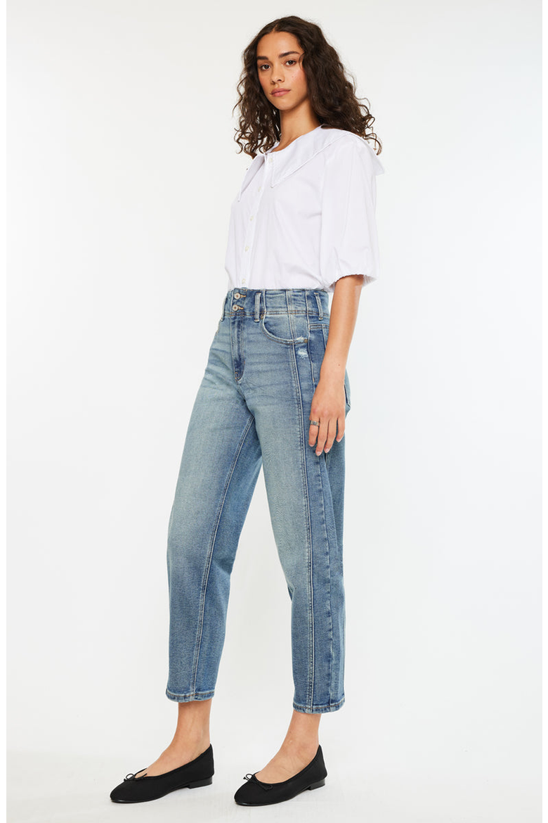 Jane Ultra High Rise Slim Barrel Jeans, Alternate, color, Medium Wash