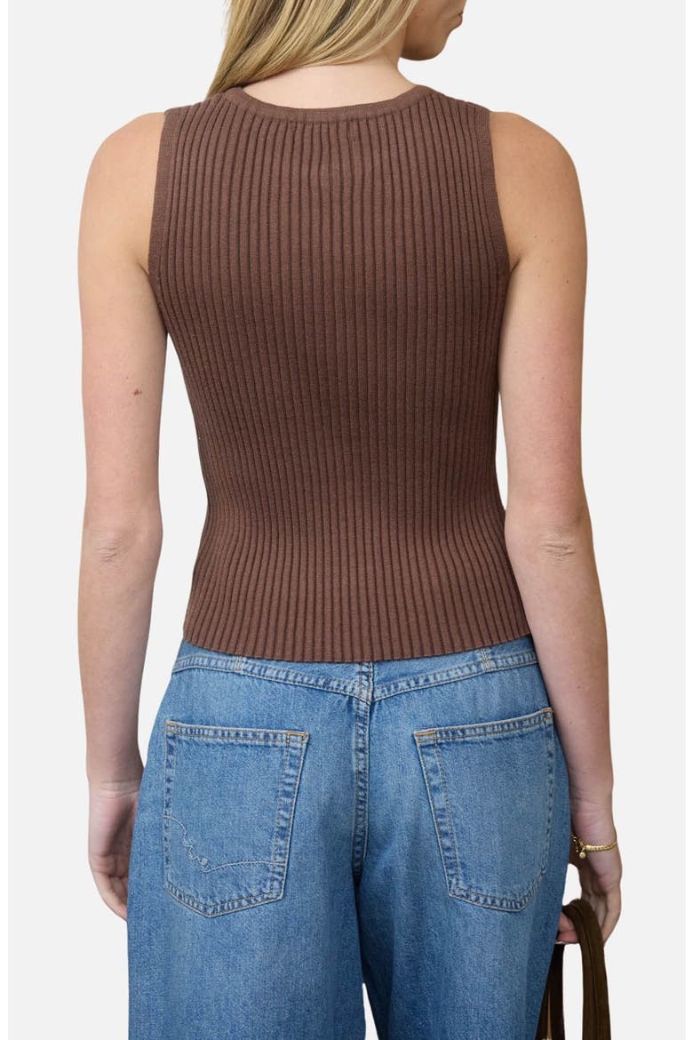 Rib Sleeveless Sweater, Alternate, color, BROWN
