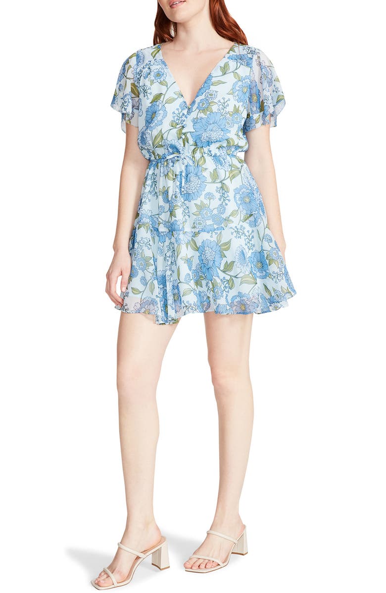 Steve Madden Kirsty Floral Chiffon Minidress, Alternate, color, 