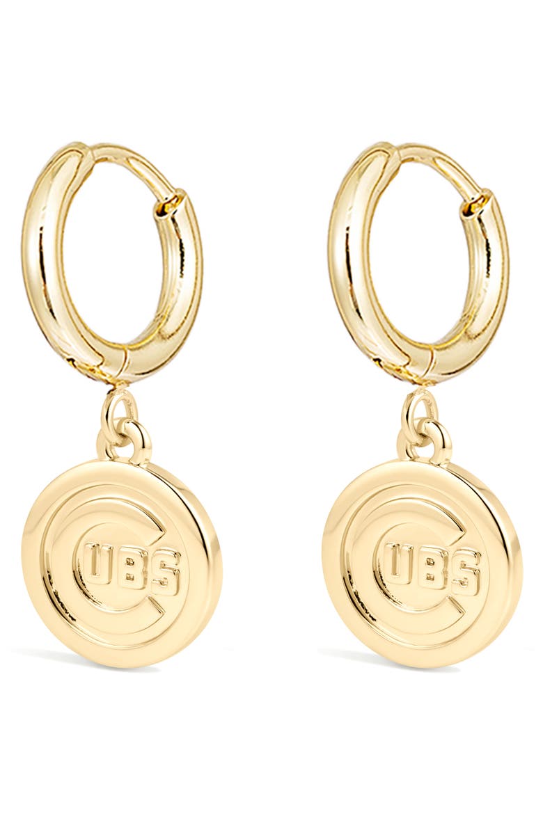x The MLB Chicago Cubs Logo Charm Hoop Earrings, Main, color, GOLD