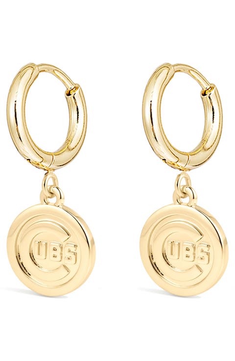 x The MLB Chicago Cubs Logo Charm Hoop Earrings