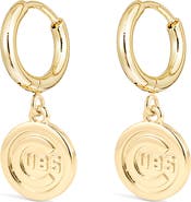Luv AJ x The MLB Chicago Cubs Logo Charm Hoop Earrings