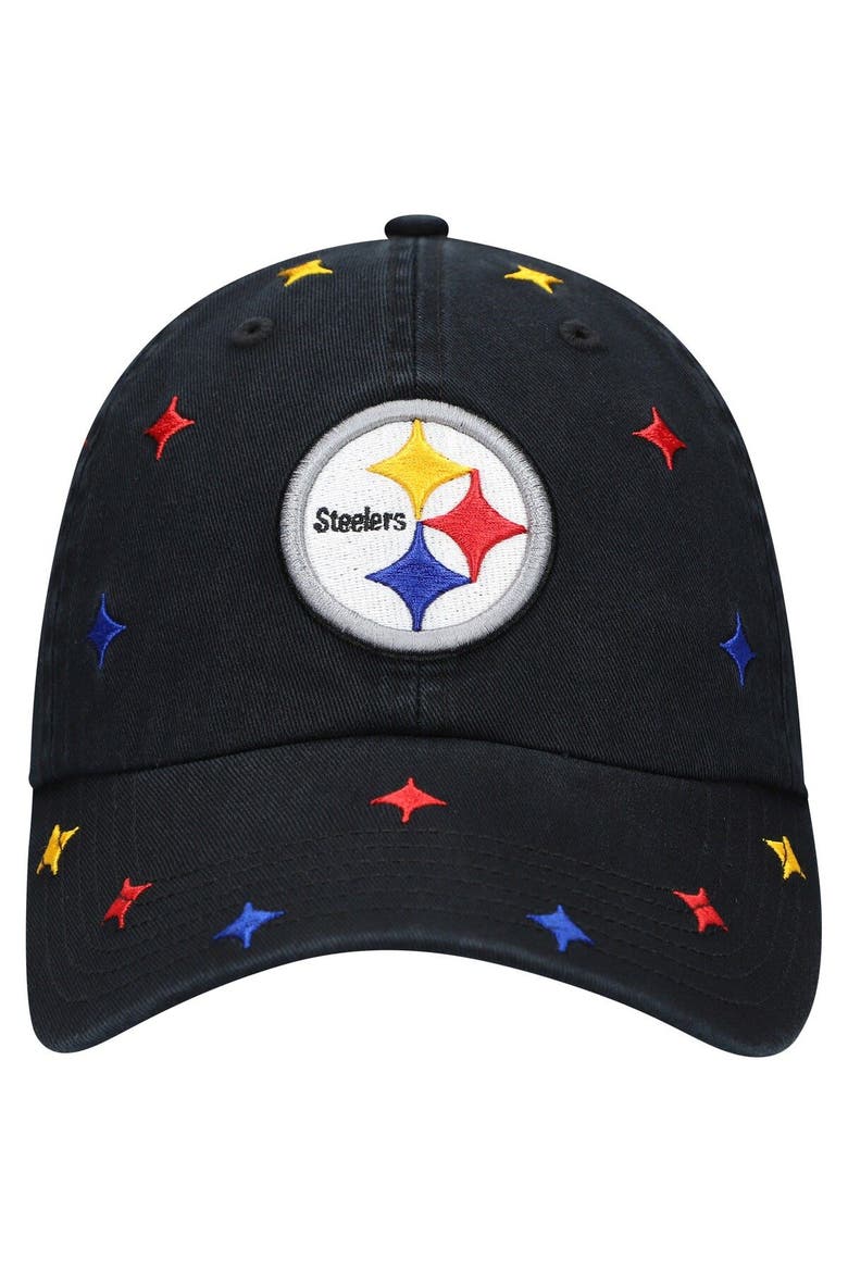 Women's '47 Black Pittsburgh Steelers Multi Confetti Clean Up Adjustable Hat, Alternate, color, Black