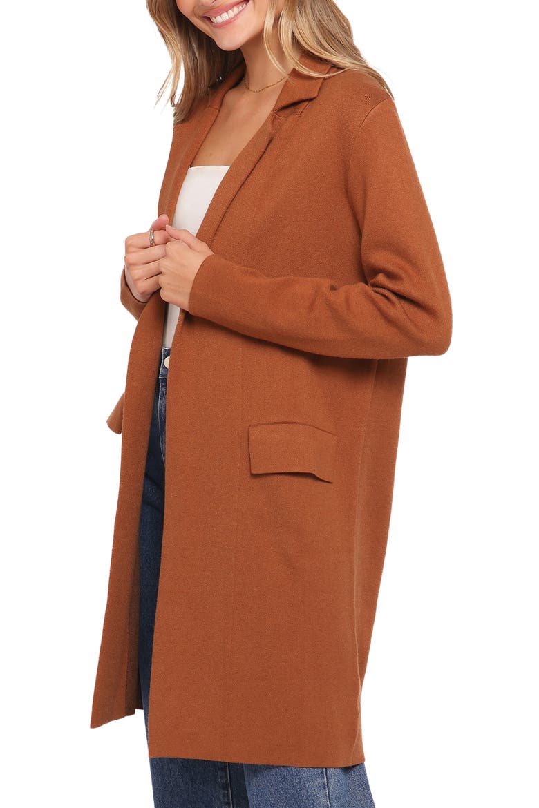 Intarsia Chester Horses Longline Coatigan, Alternate, color, BROWN