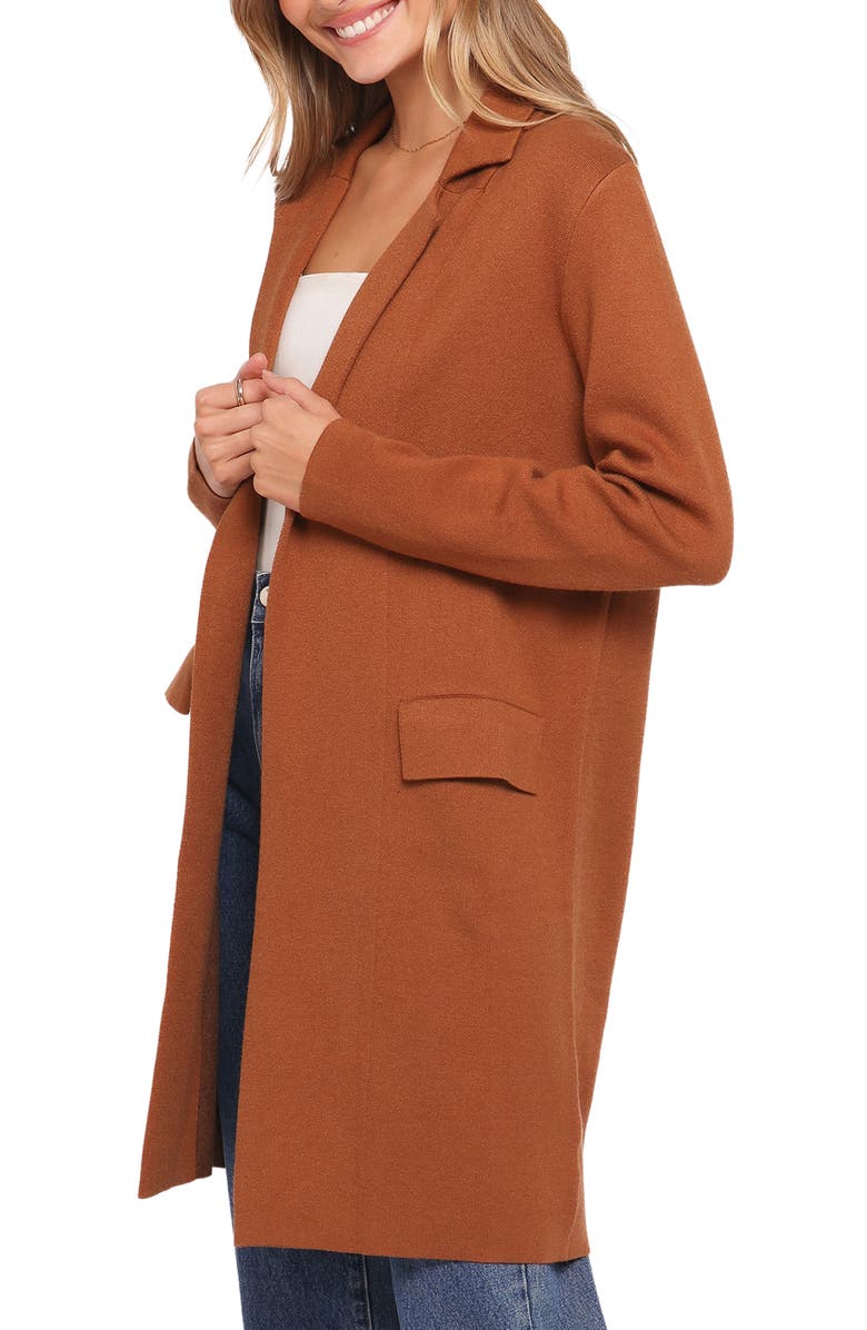 Petal & Pup Intarsia Chester Horses Longline Coatigan, Alternate, color, Brown