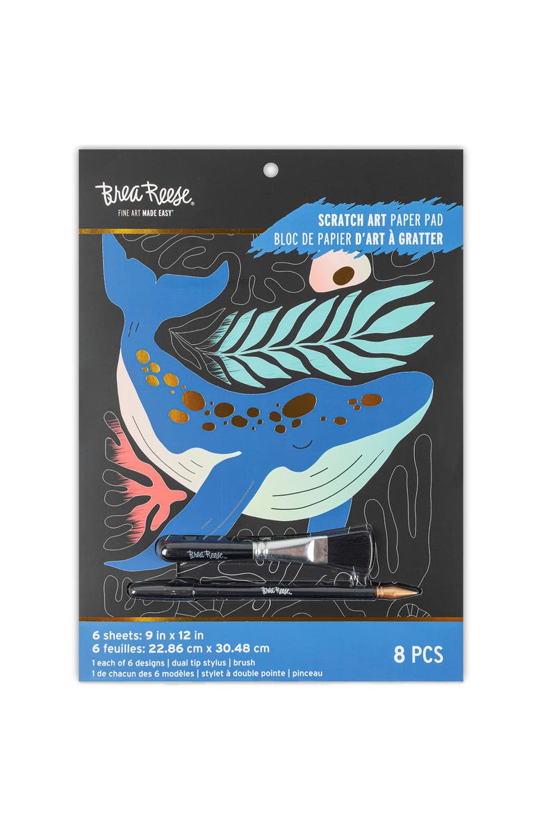 Brea Reese Scratch Art Paper Pad, Coastal & Oceanic, Main, color, Multicolored