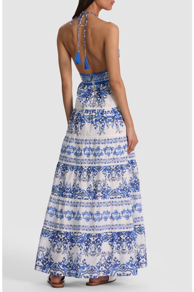 Karolina Print Cotton Halter Maxi Dress, Alternate, color, SOLSTICE