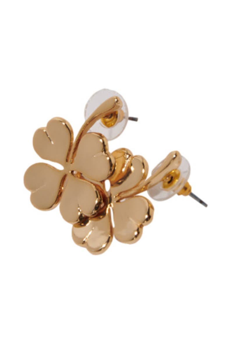 Shamrock earrings, Alternate, color, Gold