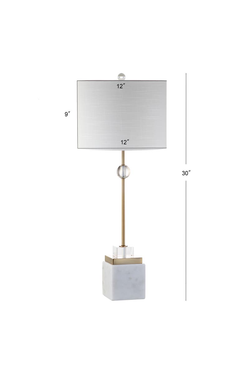 Dawson 30" Marble/Crystal LED Table Lamp, Brass, Alternate, color, White/Brass Gold