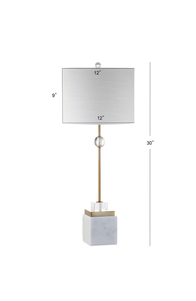 JONATHAN Y Dawson 30" Marble/Crystal LED Table Lamp, Brass, Alternate, color, White/Brass Gold