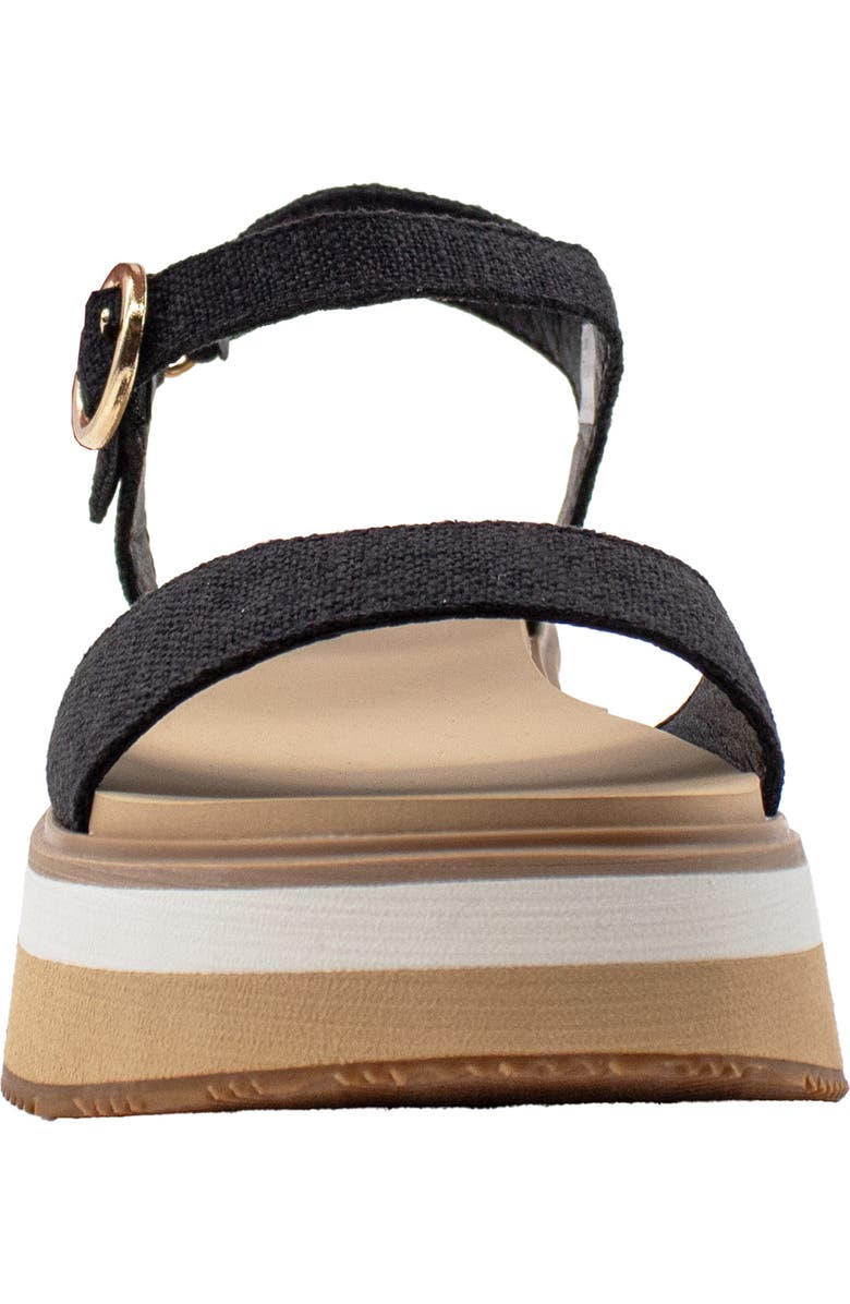 Volatile Porcini Ankle Strap Platform Sandal, Alternate, color, Black Linen