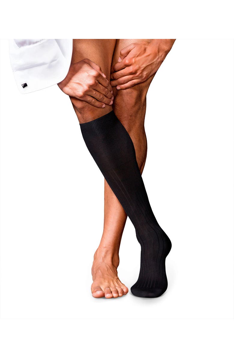 Falke No. 13 Piuma Cotton Luxury Dress Socks, Main, color, Black