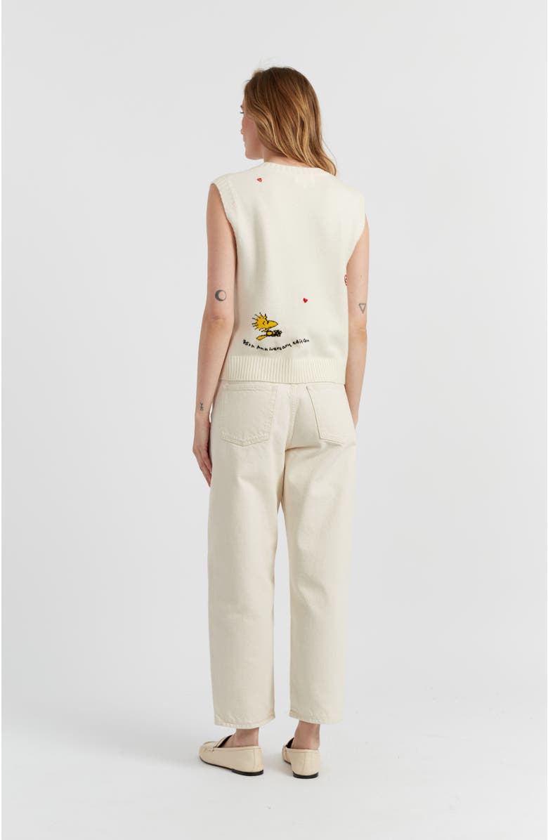 Chinti & Parker Wool Cashmere Snoopy Anniversary Tank, Alternate, color, Cream