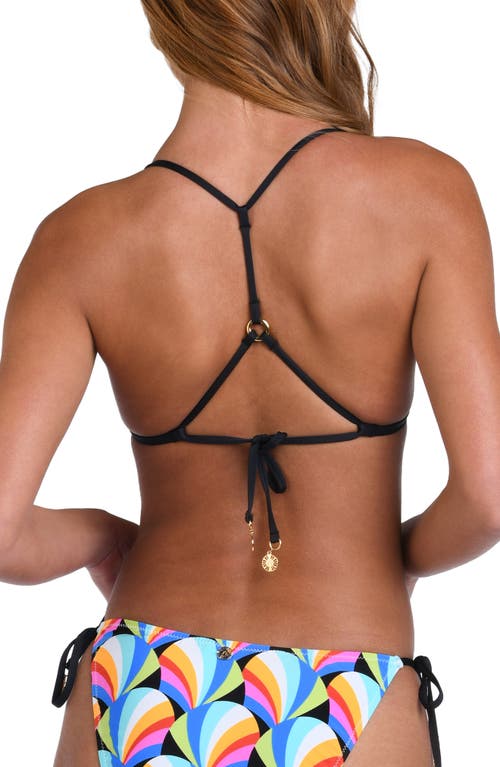 Sunshine 79 Hang Loose Slide Triangle Bikini Top In Multi