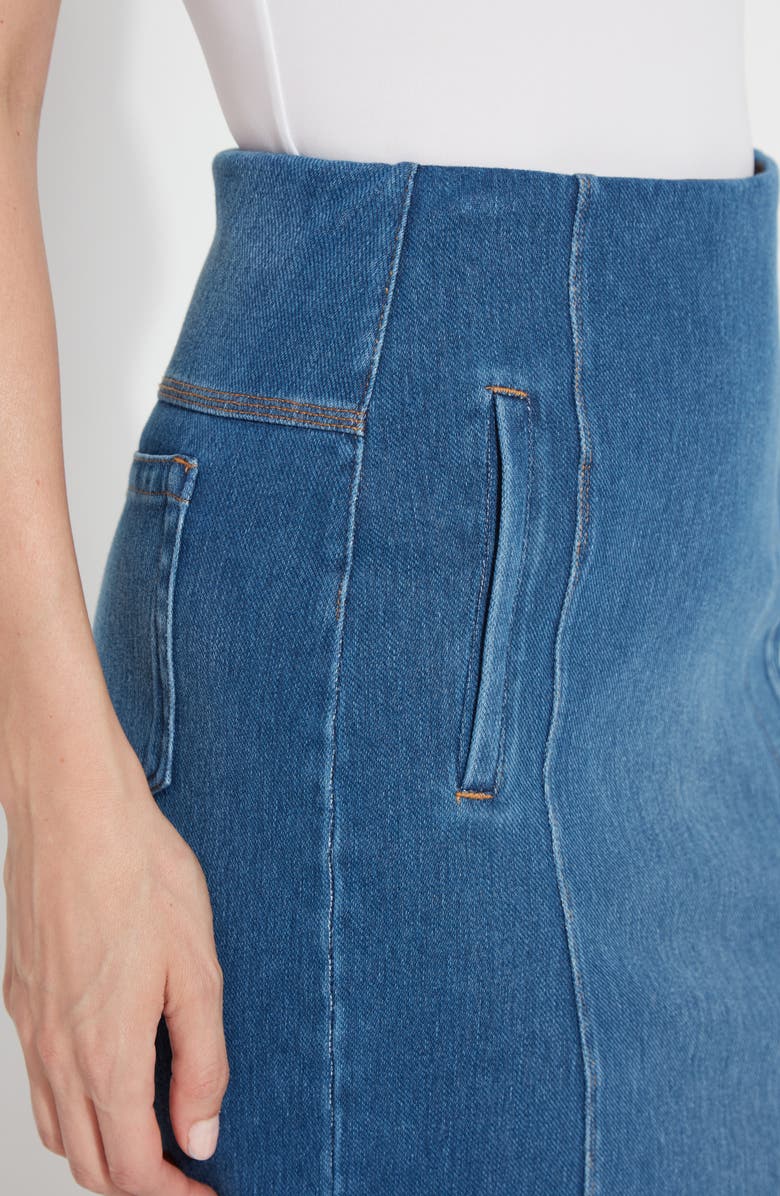 Lysse 'Lyssentials Lyrica Knit Denim Pencil Skirt, Alternate, color, Midwash