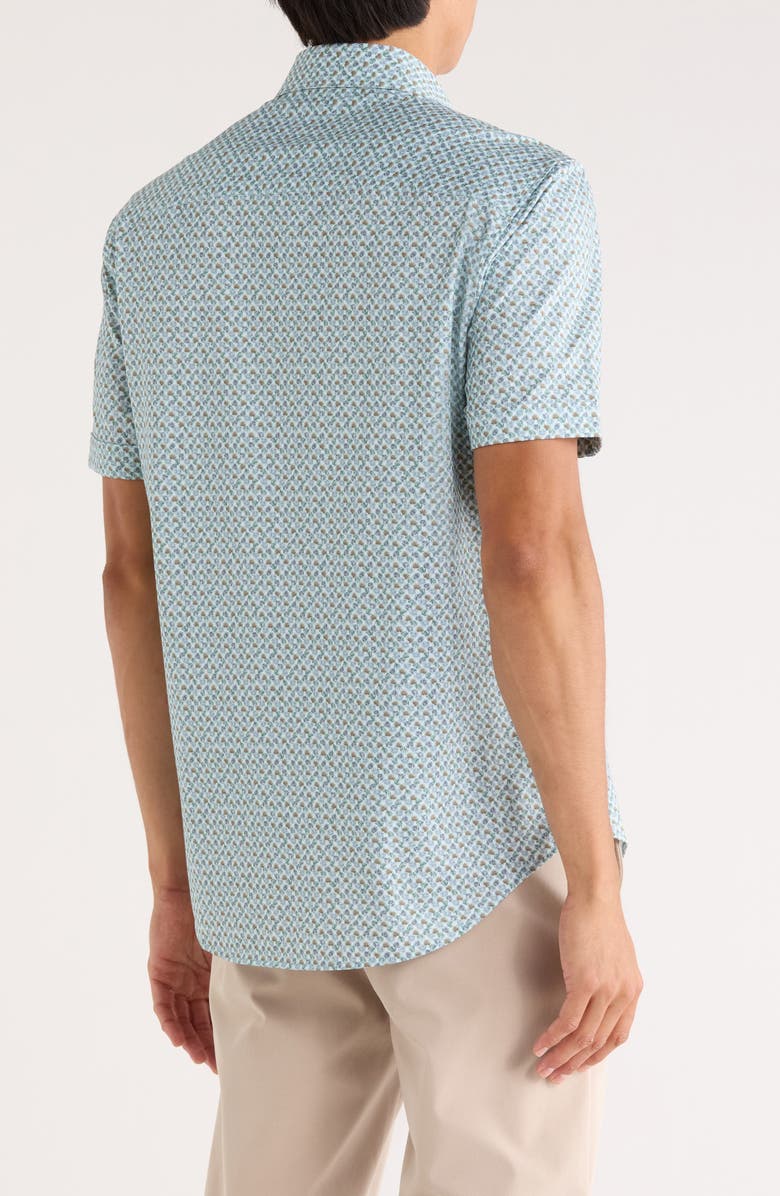 Bugatchi Miles OoohCotton<sup>®</sup> Short Sleeve Button-Up Shirt, Alternate, color, Sage
