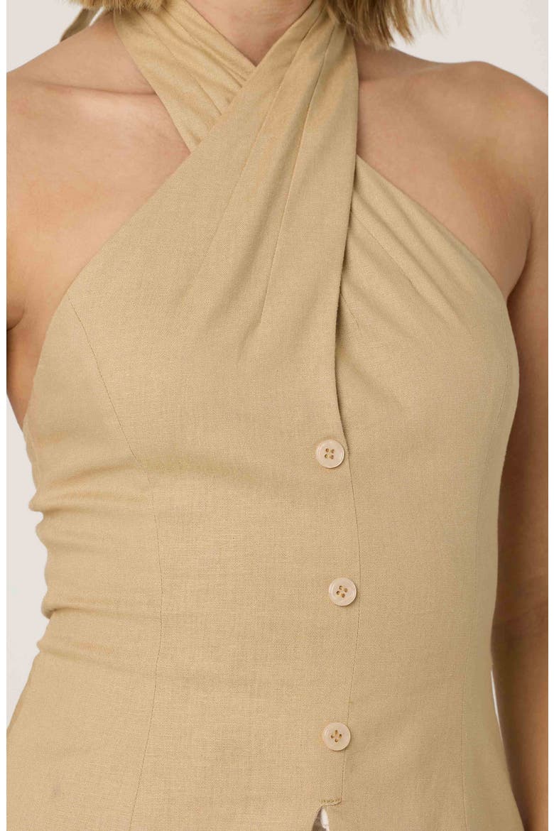 Yaritza Halter Neck Vest Top, Alternate, color, KHAKI