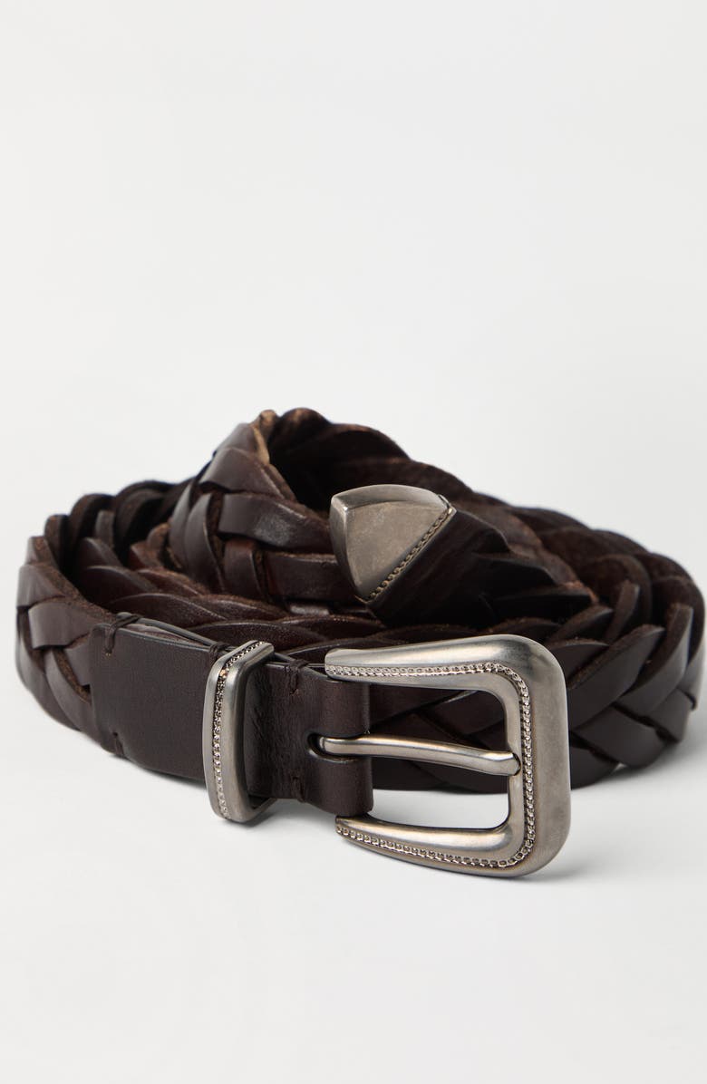 Brunello Cucinelli Braided belt, Alternate, color, Rust Brown