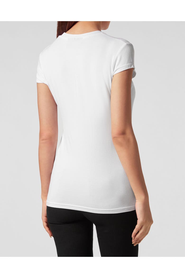T-Shirt Round Neck Hexagon Women, Alternate, color, white