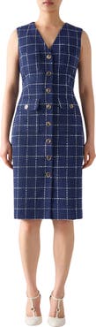 LK Bennett Vita Windowpane Tweed Dress